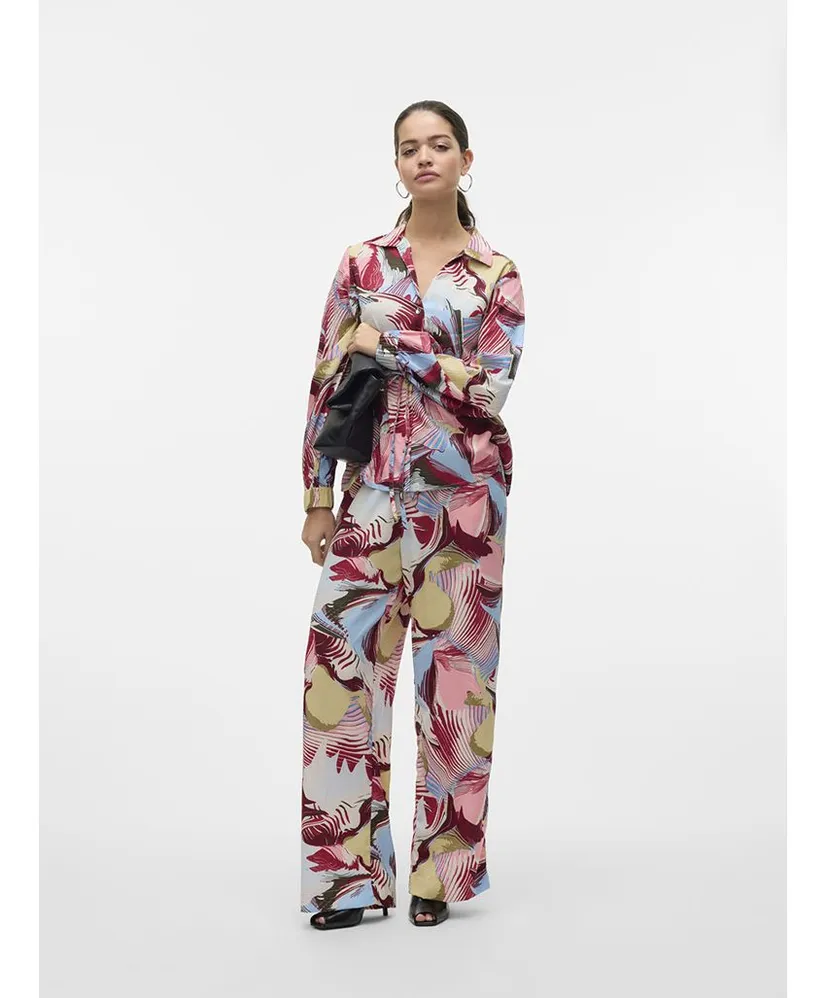 VERO MODA Broek VMRUBY FIE MW STRAIGHT PANT WVN GA