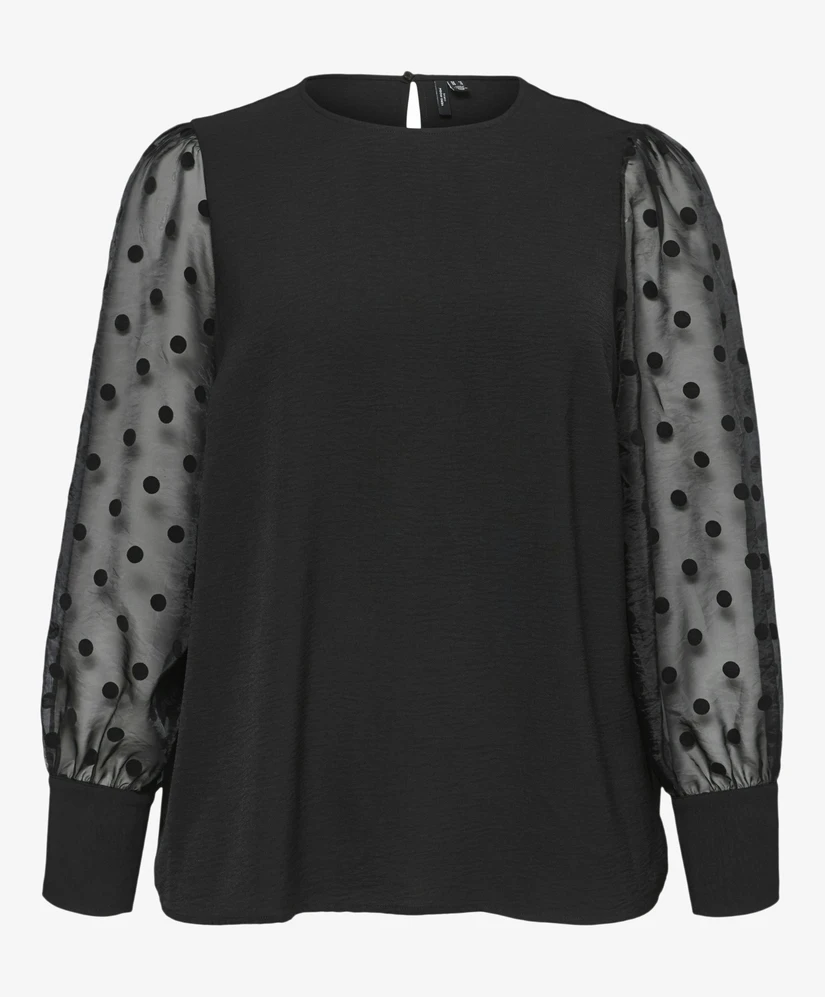 VERO MODA CURVE Curvy Top VMCALVA DETAIL LS TOP WV