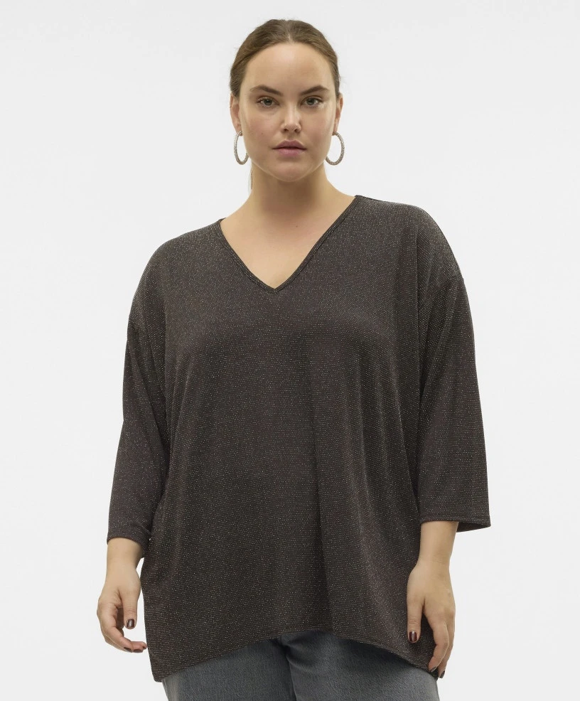 VERO MODA CURVE Curvy Top VMCKANVA 3/4 V-NECK TOP
