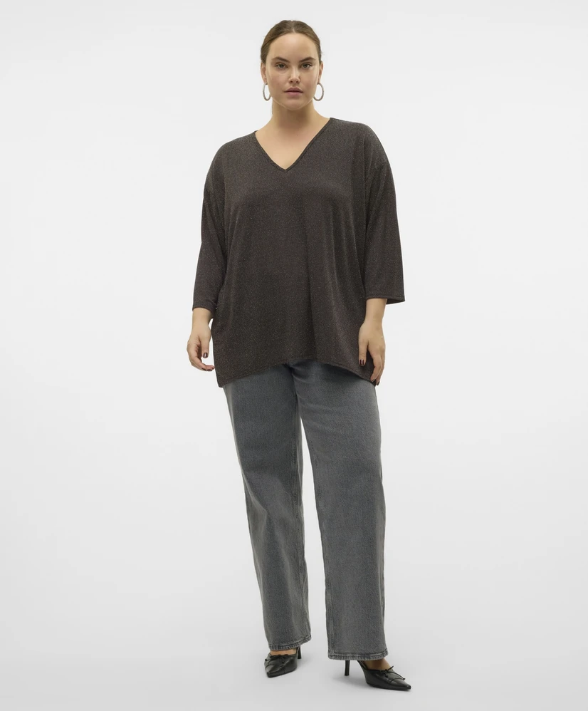 VERO MODA CURVE Curvy Top VMCKANVA 3/4 V-NECK TOP