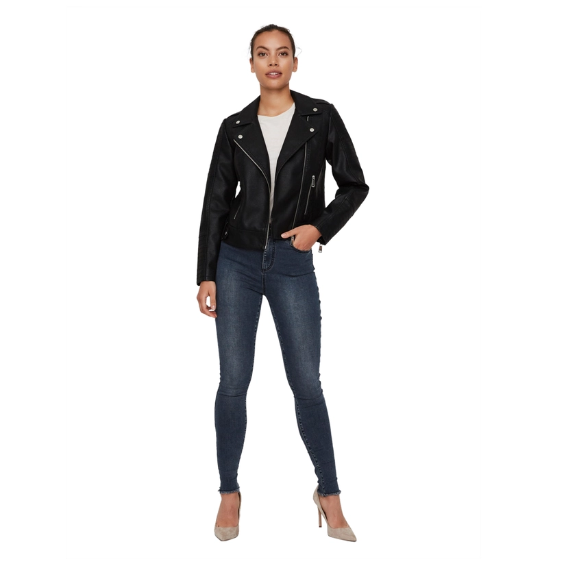 VERO MODA Jack Leather Look Zwart