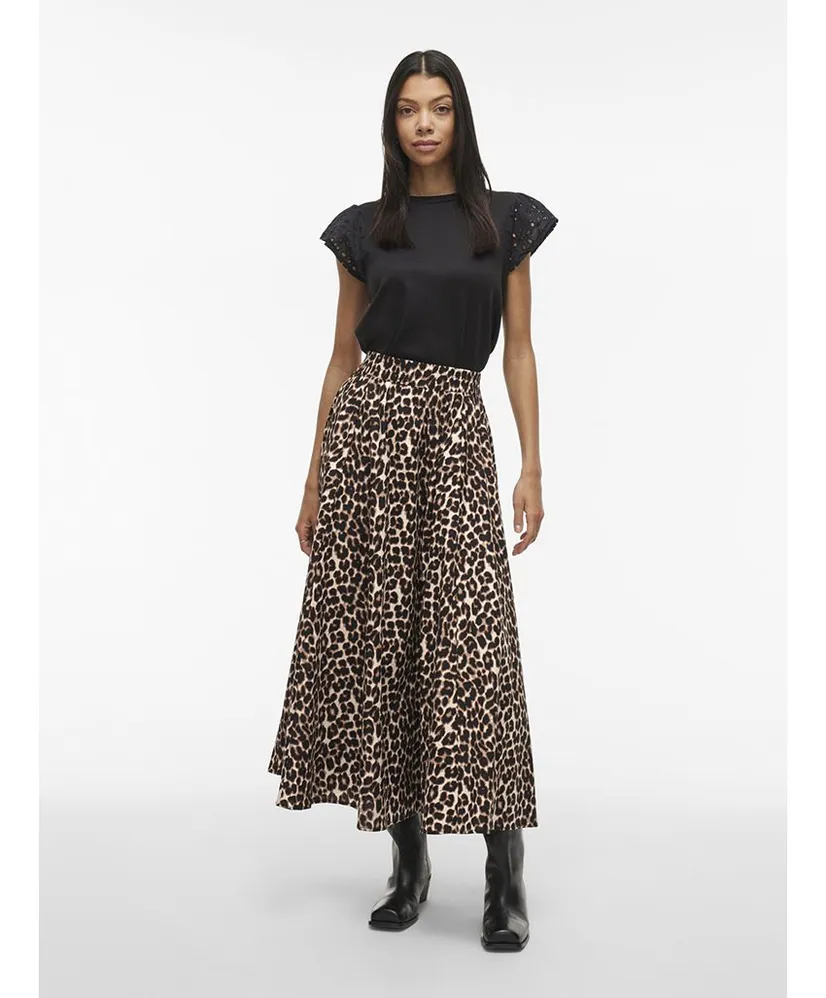 VILA Rok Midi Valencia Lio Leopard