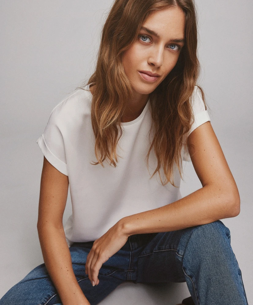 VILA T-shirt Ellette Satin