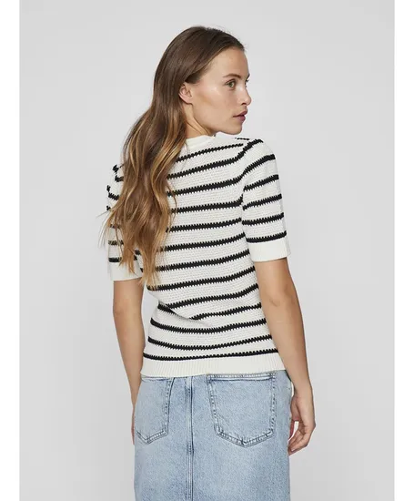 VILA Trui KM VIDALO O-NECK S/S STRIPE KNIT-NOOS