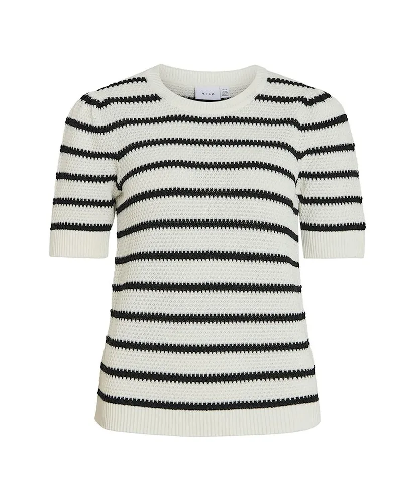 VILA Trui KM VIDALO O-NECK S/S STRIPE KNIT-NOOS