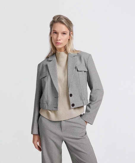 YAYA Blazer Woven Short Checkered