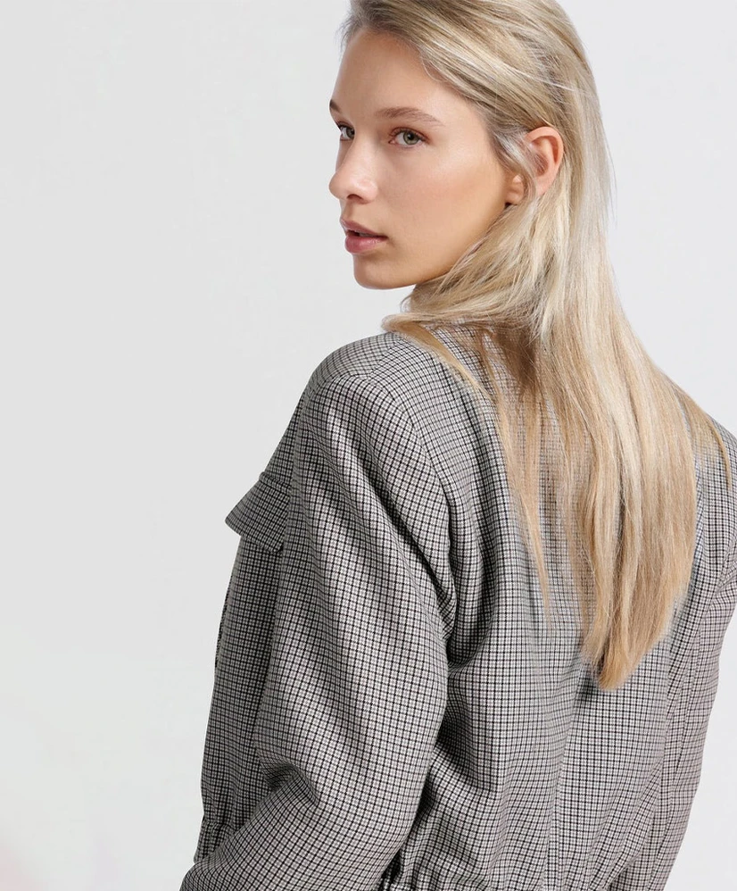 YAYA Blazer Woven Short Checkered