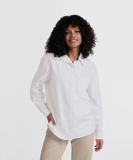 YAYA Blouse Striped Cuff Tape