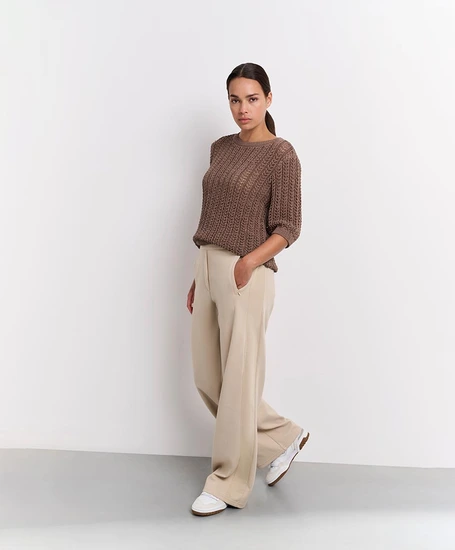 YAYA Broek Wide Leg Effen