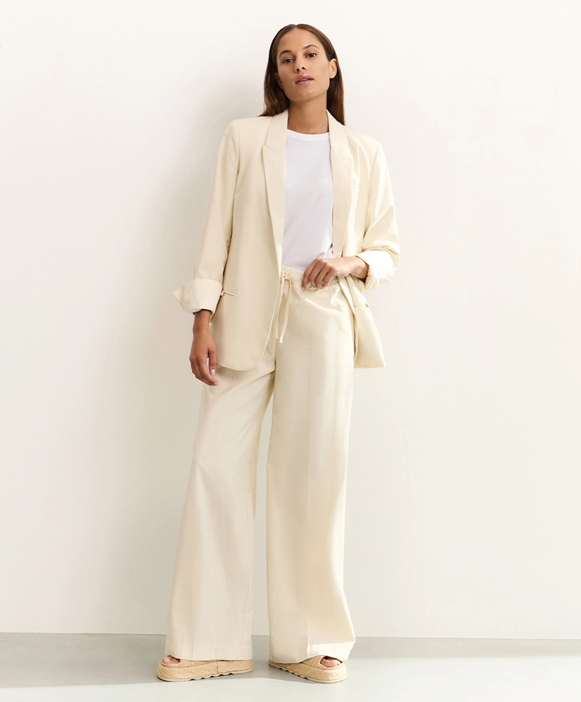 YAYA Broek Wide Leg Effen
