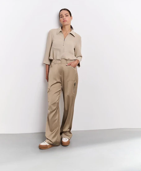 YAYA Cargo Broek Satin Wide Leg