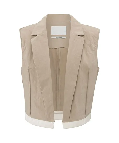 YAYA Gilet Contrasterend Woven