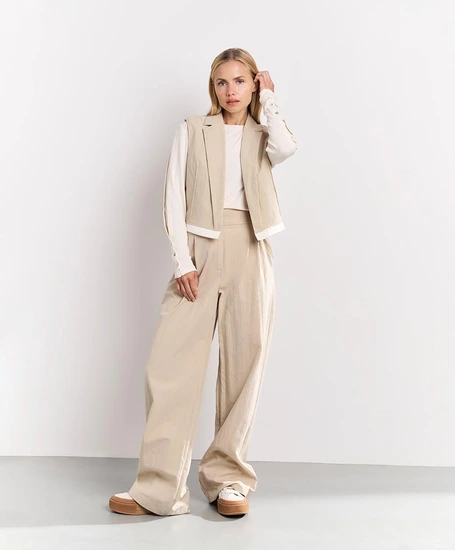 YAYA Gilet Contrasterend Woven