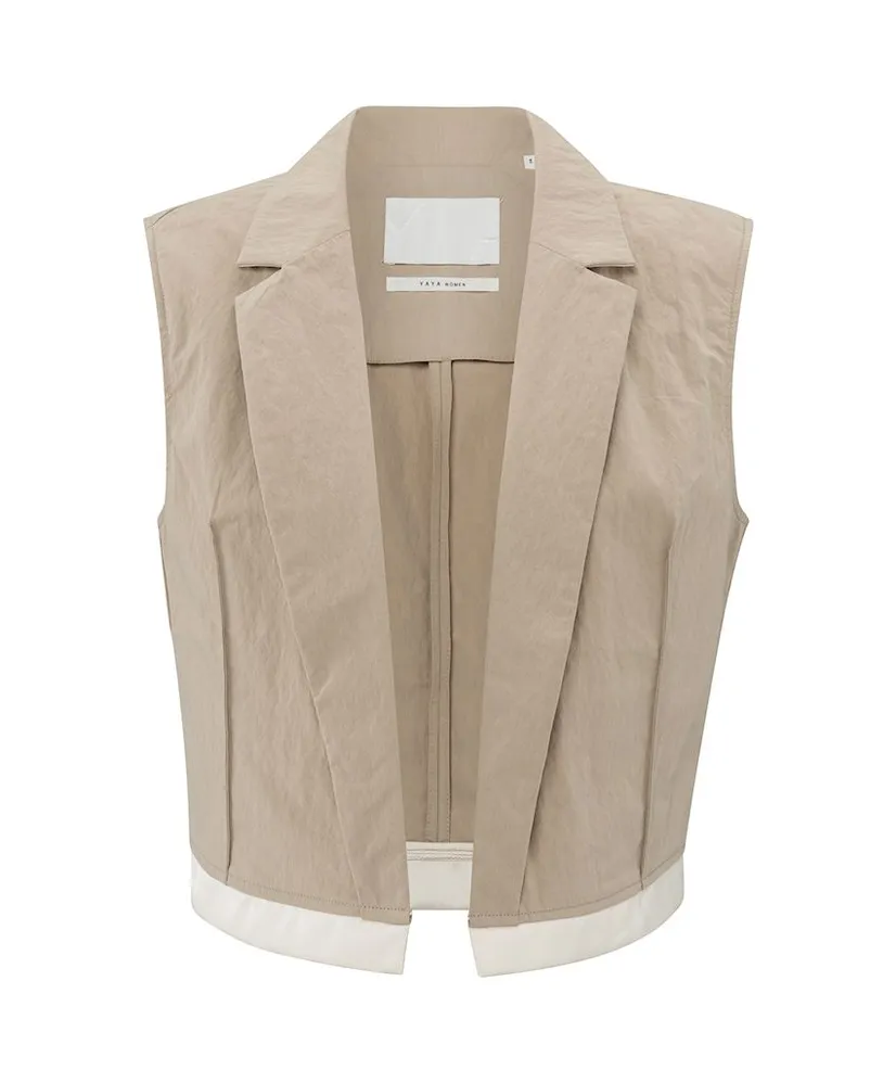 YAYA Gilet Contrasterend Woven