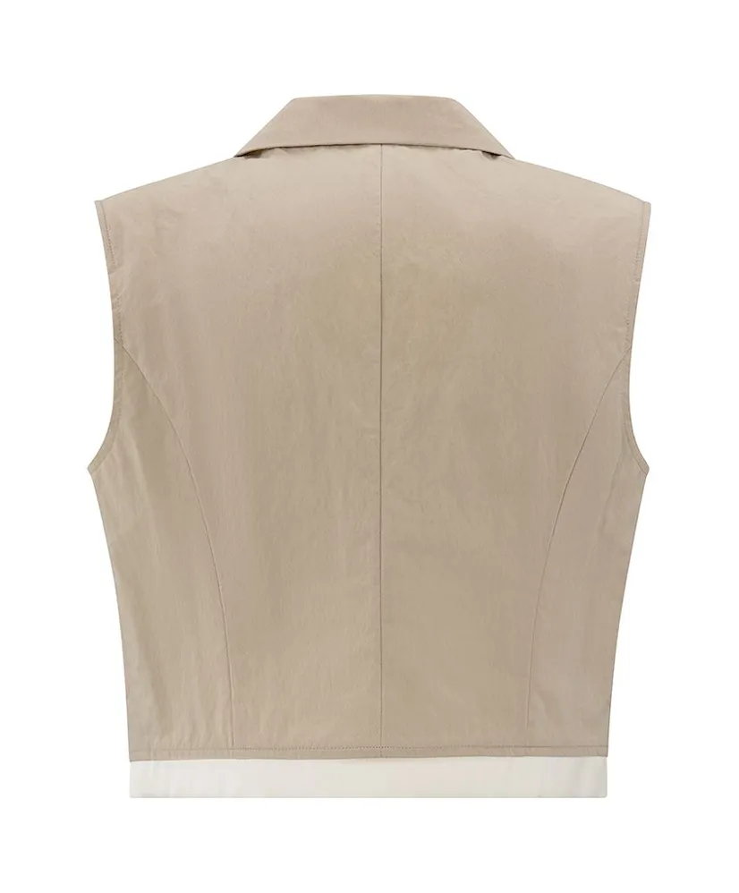 YAYA Gilet Contrasterend Woven