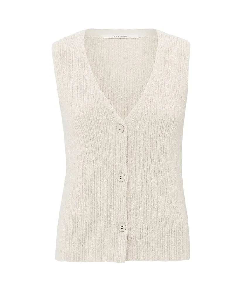 YAYA Gilet Knitted Rib