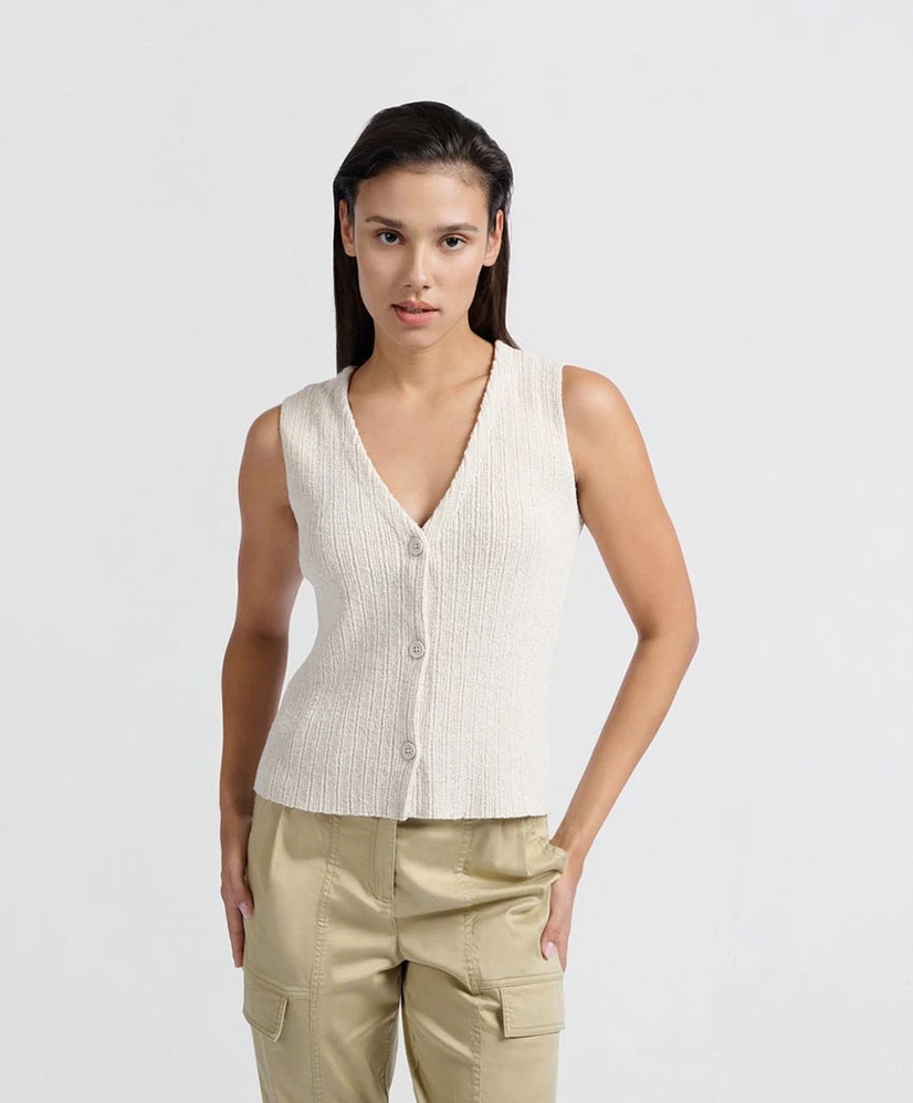 YAYA Gilet Knitted Rib