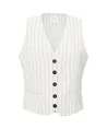 YAYA Gilet Linnen Pinstripe