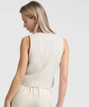 YAYA Gilet Linnen Pinstripe