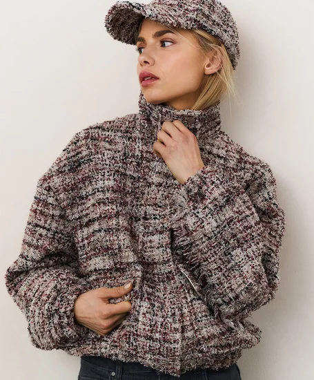 YAYA Jacket Boucle Fringes