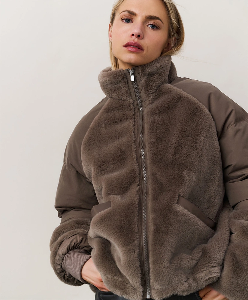 YAYA Jas Faux Fur Gewatteerd