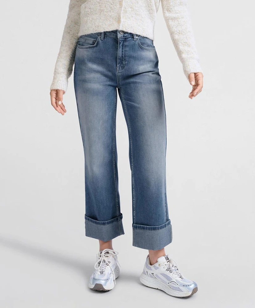 YAYA Jeans Straight Fit Roll Up
