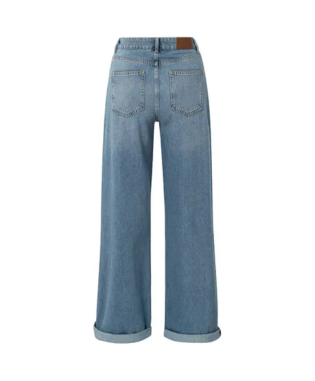 YAYA Jeans Turned-Up Hem Wide Leg