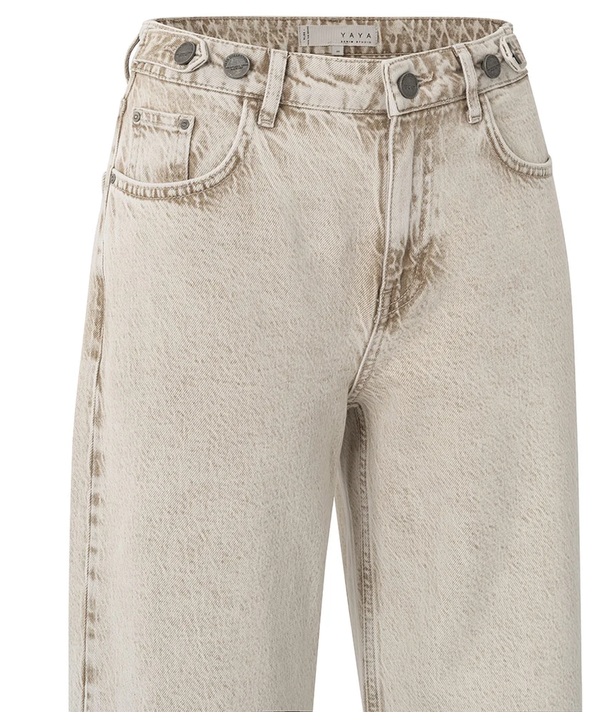 YAYA Jeans Turned-Up Hem Wide Leg