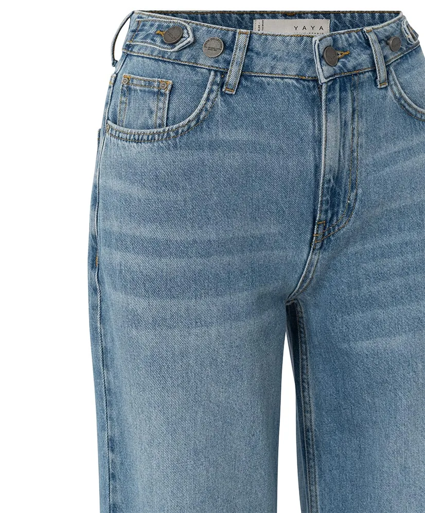 YAYA Jeans Turned-Up Hem Wide Leg