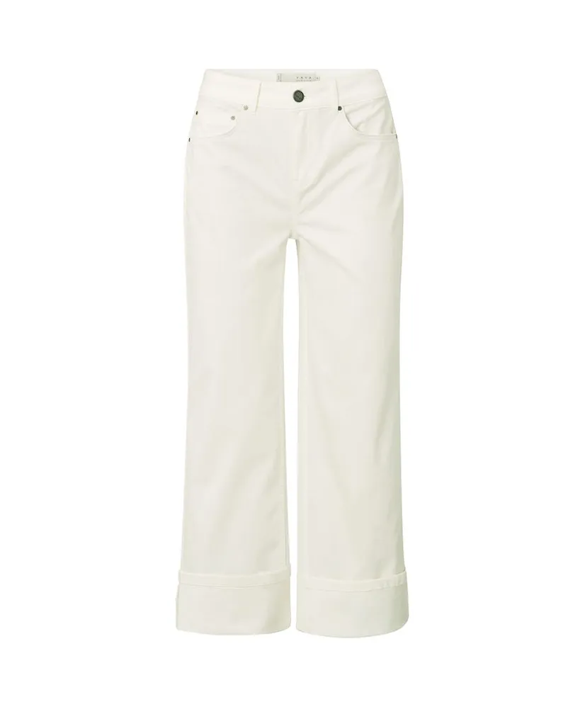 YAYA Mid waist denim w. roll-up