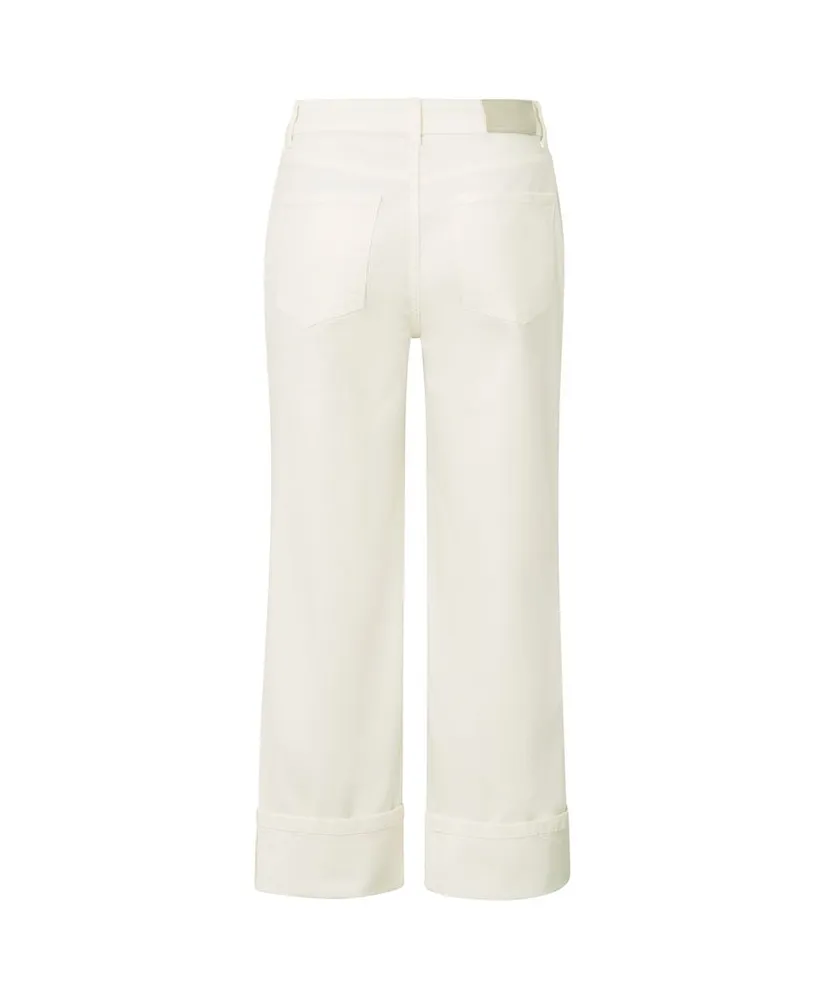 YAYA Mid waist denim w. roll-up