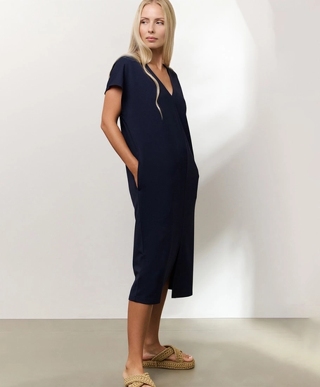 YAYA Midi Jurk Double V-neck