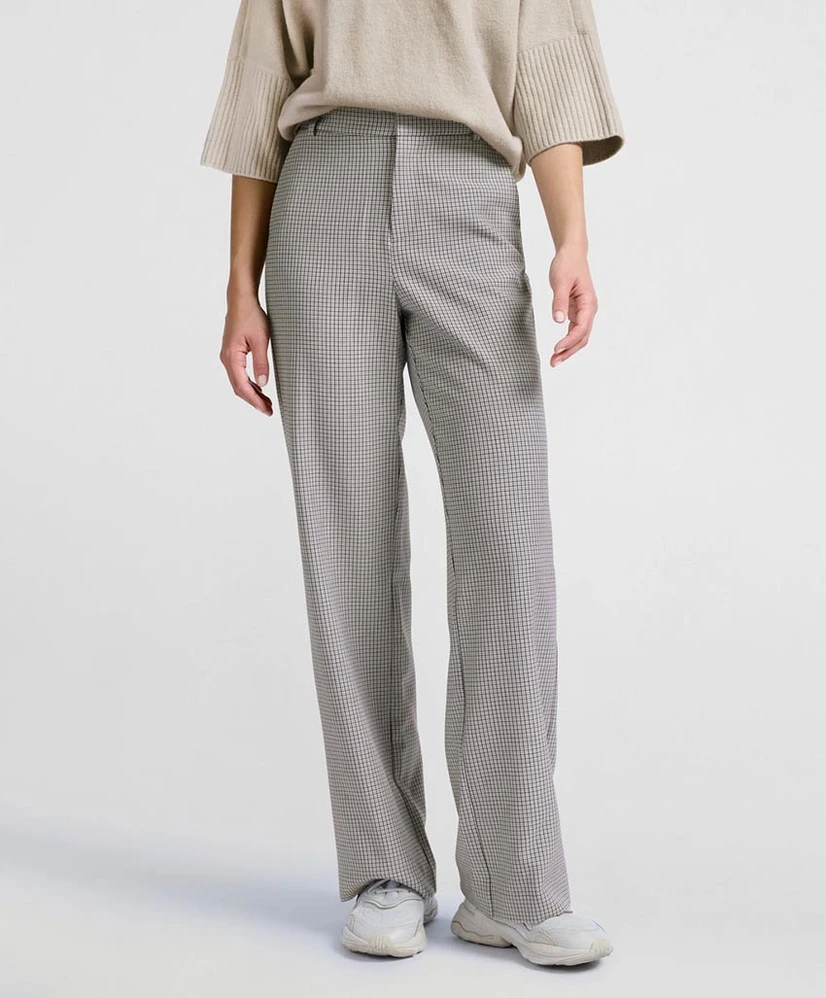 YAYA Pantalon Checkered Wide Leg
