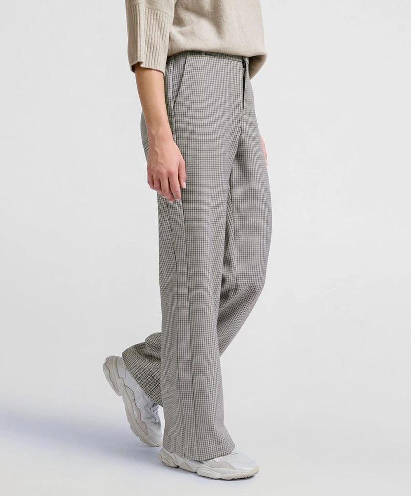 YAYA Pantalon Checkered Wide Leg