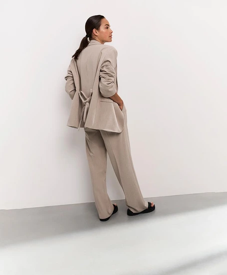 YAYA Pantalon Woven Pinstripe Wide Leg