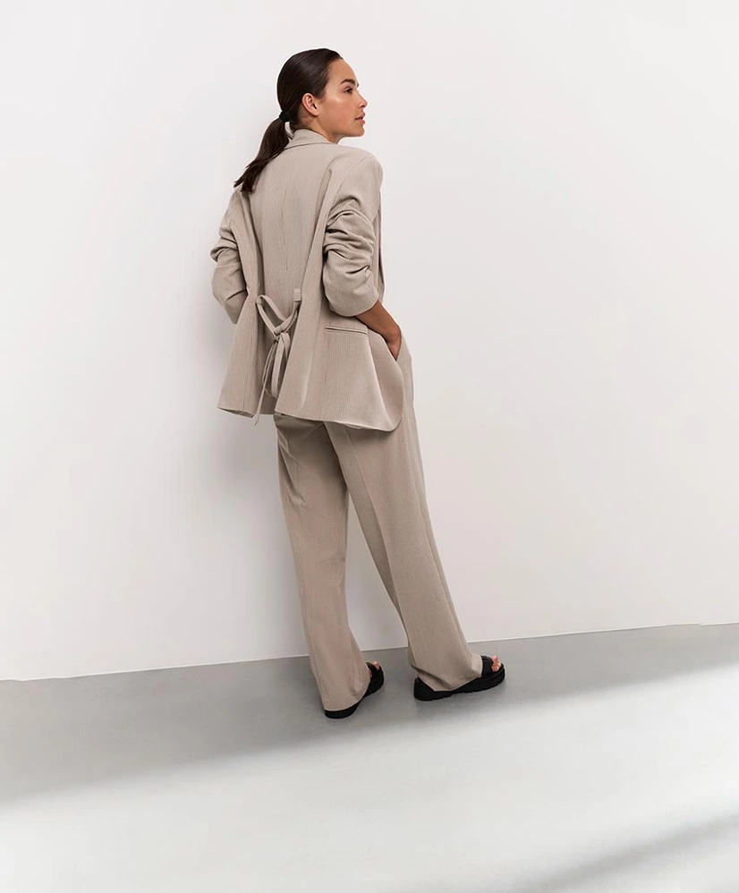 YAYA Pantalon Woven Pinstripe Wide Leg