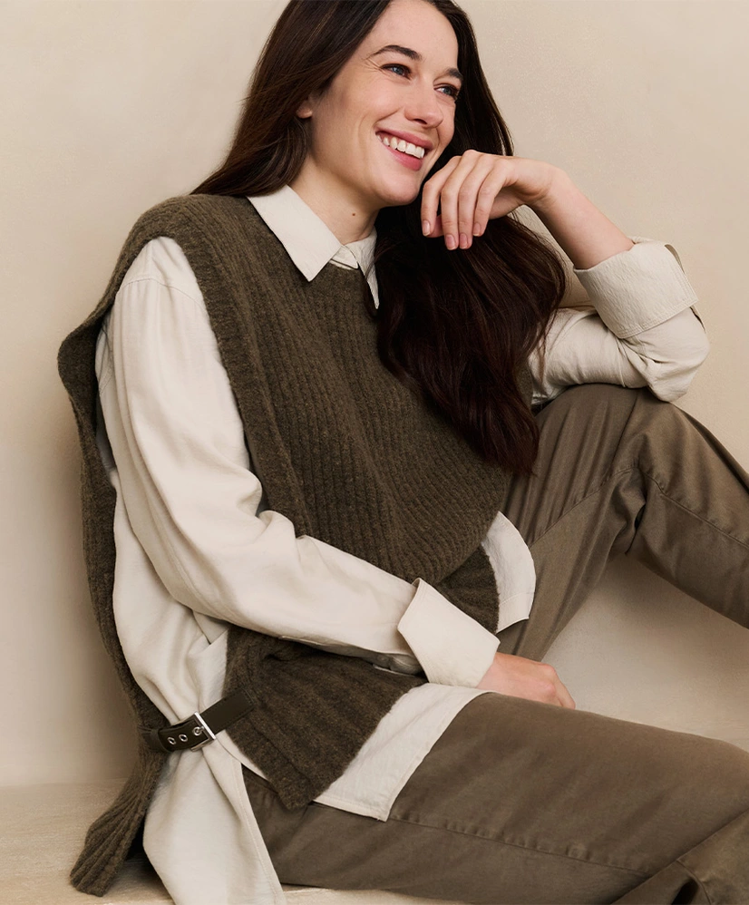 YAYA Spencer Rib Stitch Detail