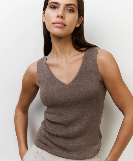 YAYA Top Fine Rib Knitted