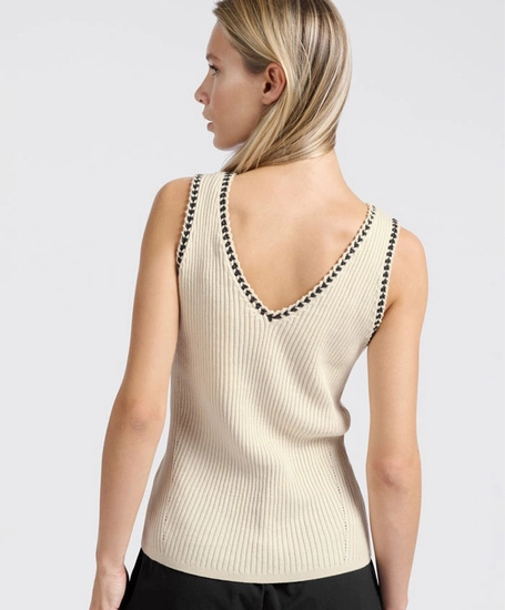 YAYA Top Rib Strik Detail