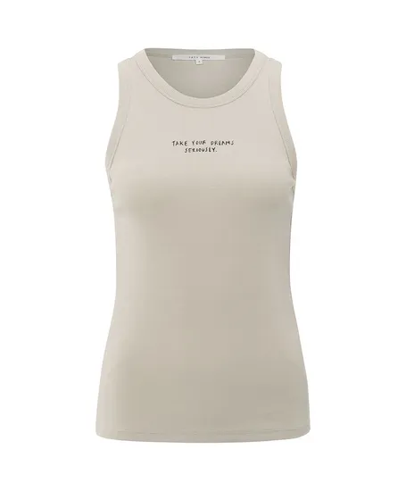 YAYA Top Ribbed Frontprint