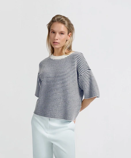 YAYA Trui Fluffy Stripe