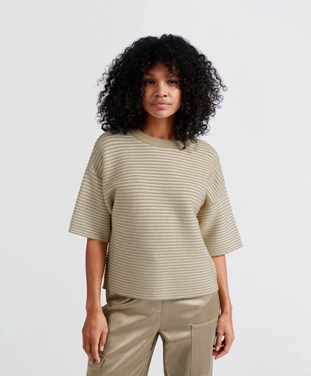 YAYA Trui Fluffy Stripe