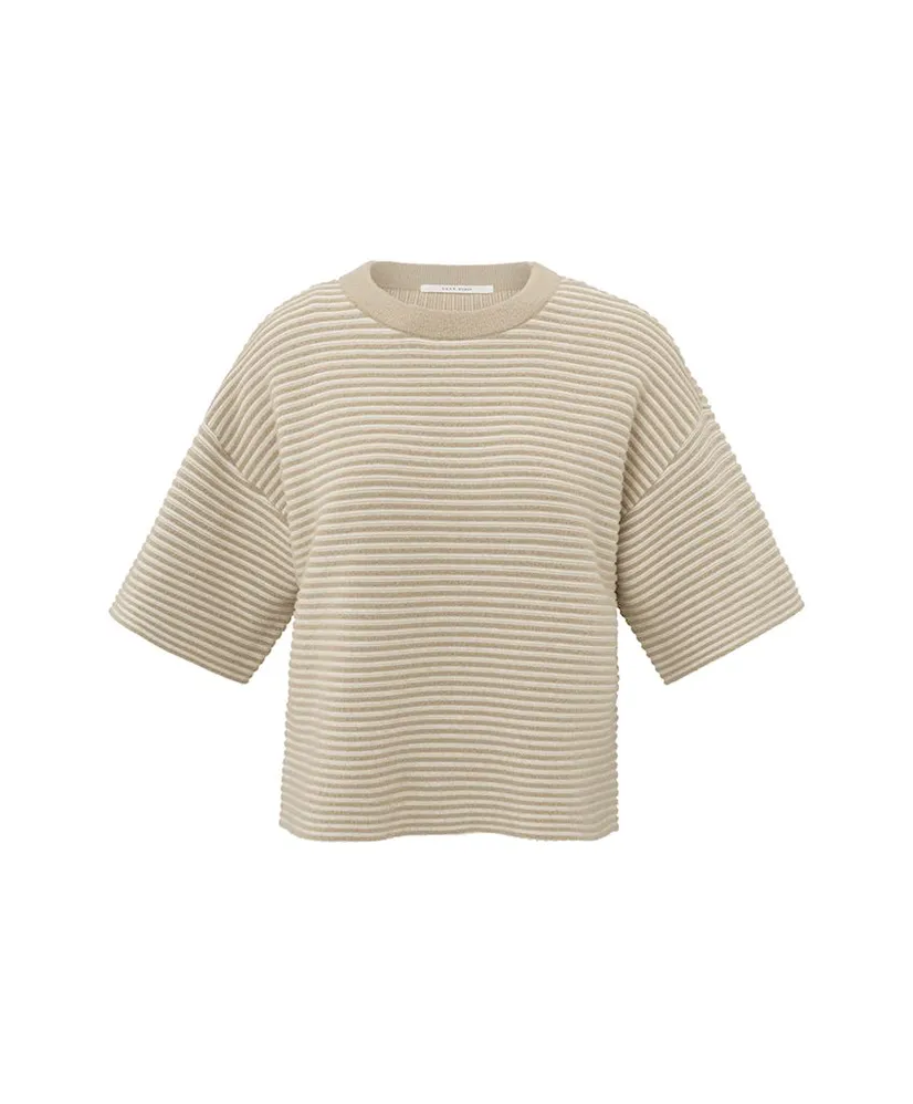 YAYA Trui Fluffy Stripe