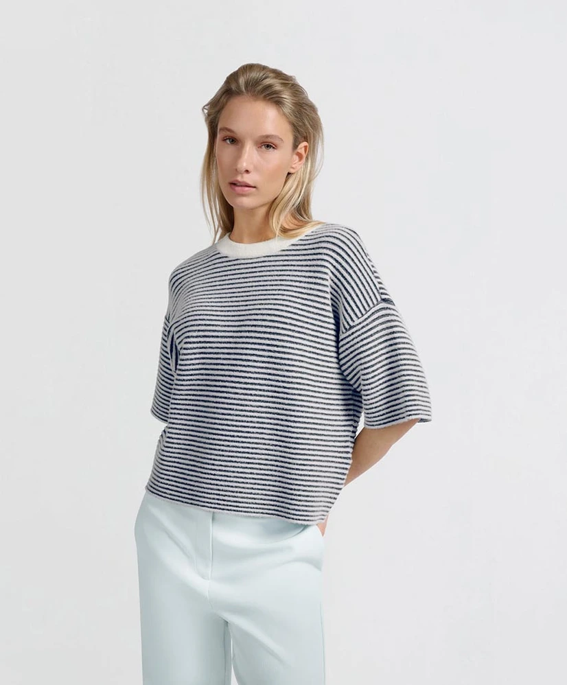 YAYA Trui Fluffy Stripe