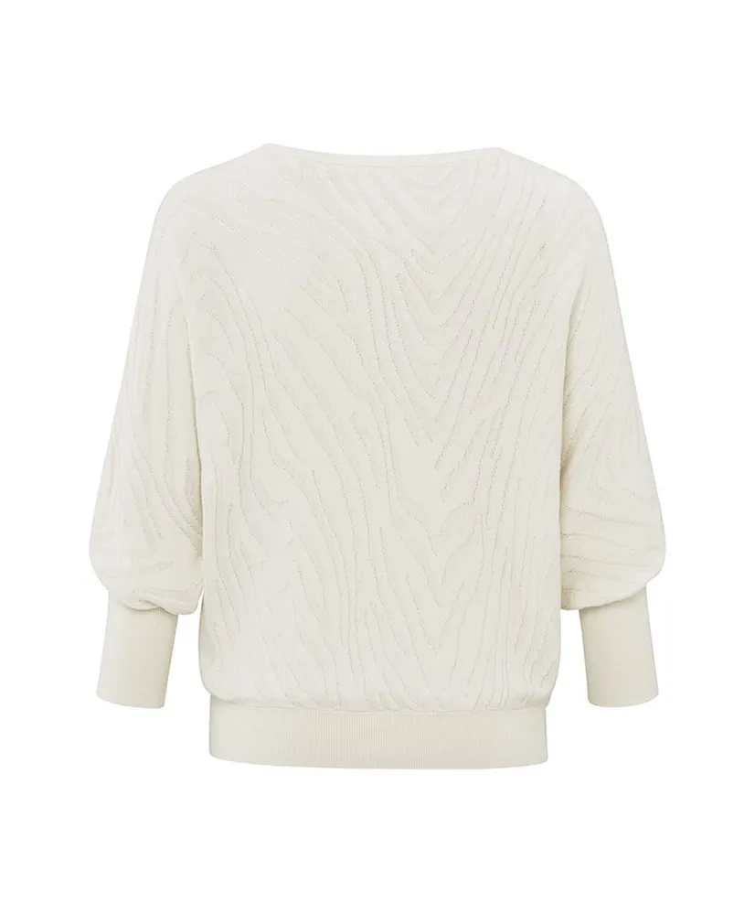 YAYA Trui Jacquard Boatneck