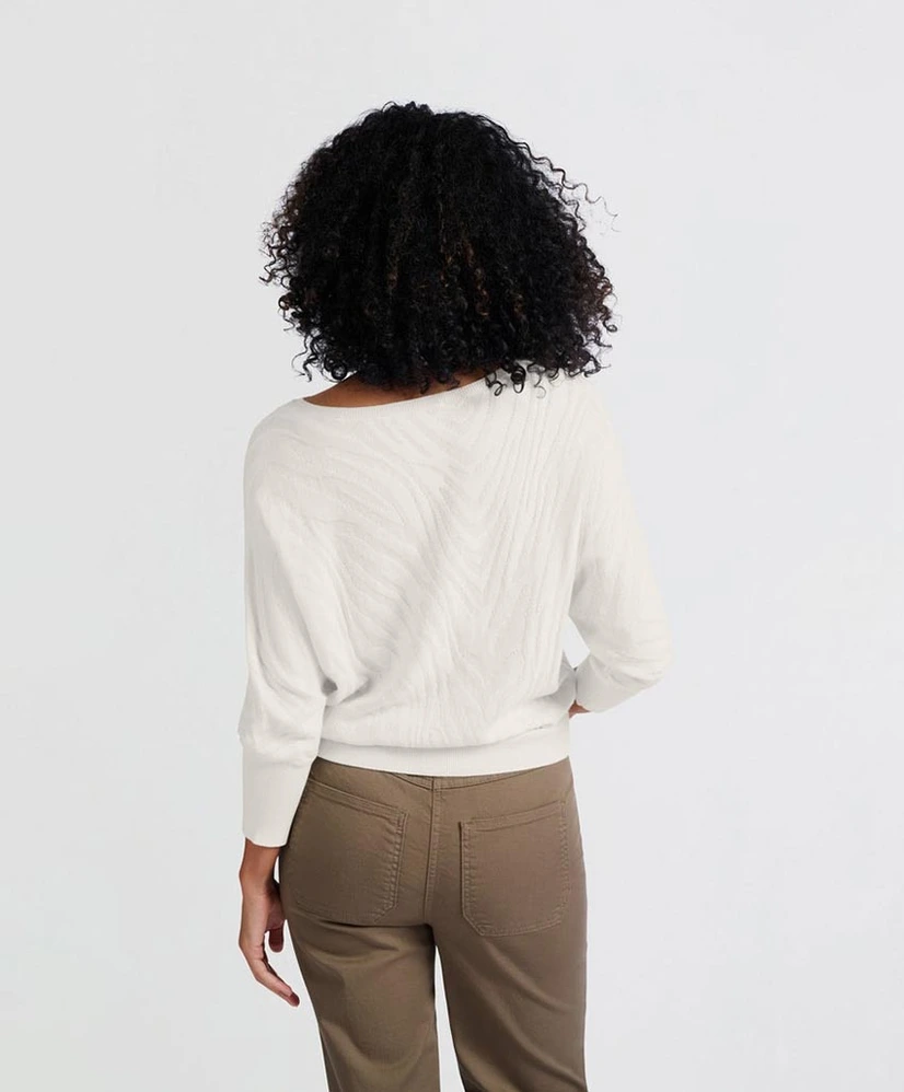 YAYA Trui Jacquard Boatneck