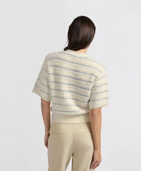 YAYA Trui Textured Stripe