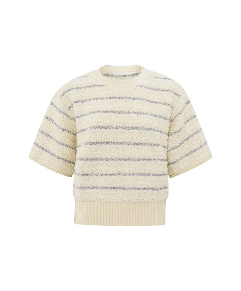 YAYA Trui Textured Stripe