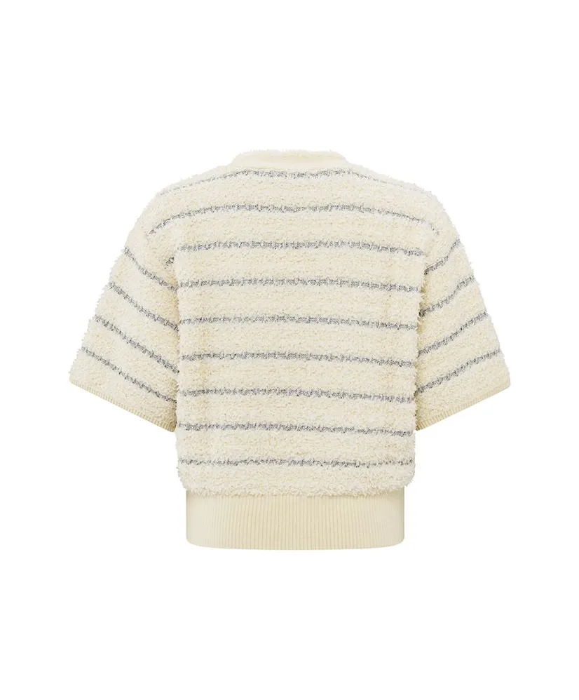 YAYA Trui Textured Stripe