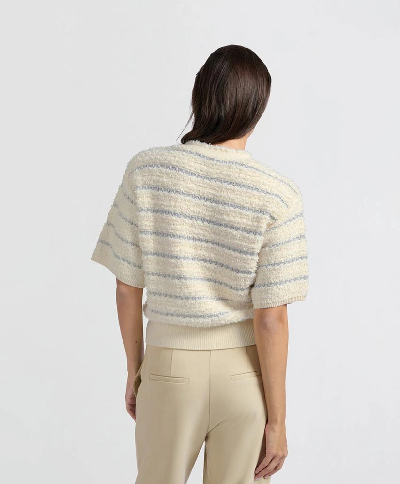YAYA Trui Textured Stripe